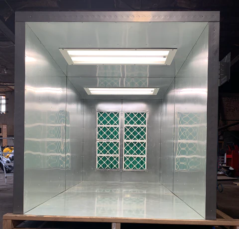 Spray booth front view